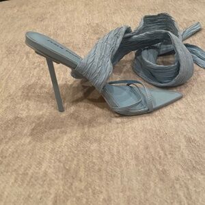 Powder Blue Wrap Up Stiletto Heels